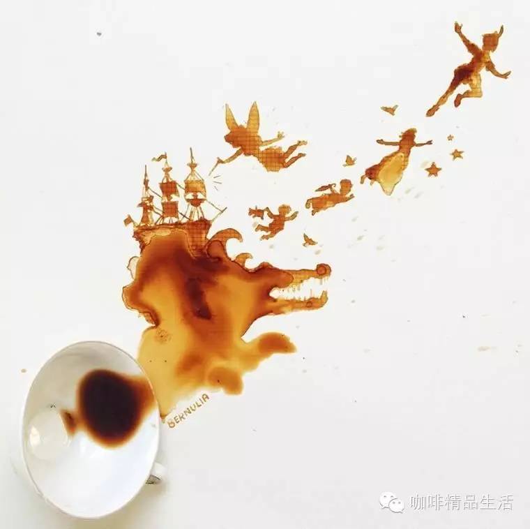 咖啡打翻了，怎辦？拿來畫畫唄