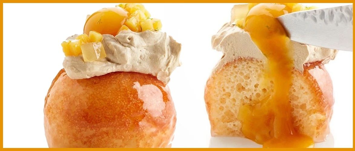用朗姆酒泡過(guò)的“芒果巴巴Babá”面包，還用上了分子料理！